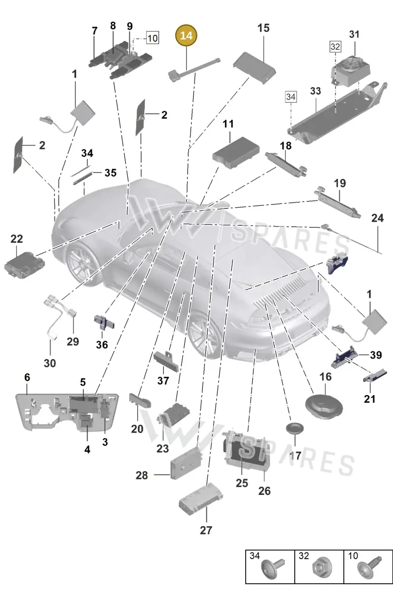PAB035504 — Porsche 911 (2020-2022) diagram p57912000, position 14