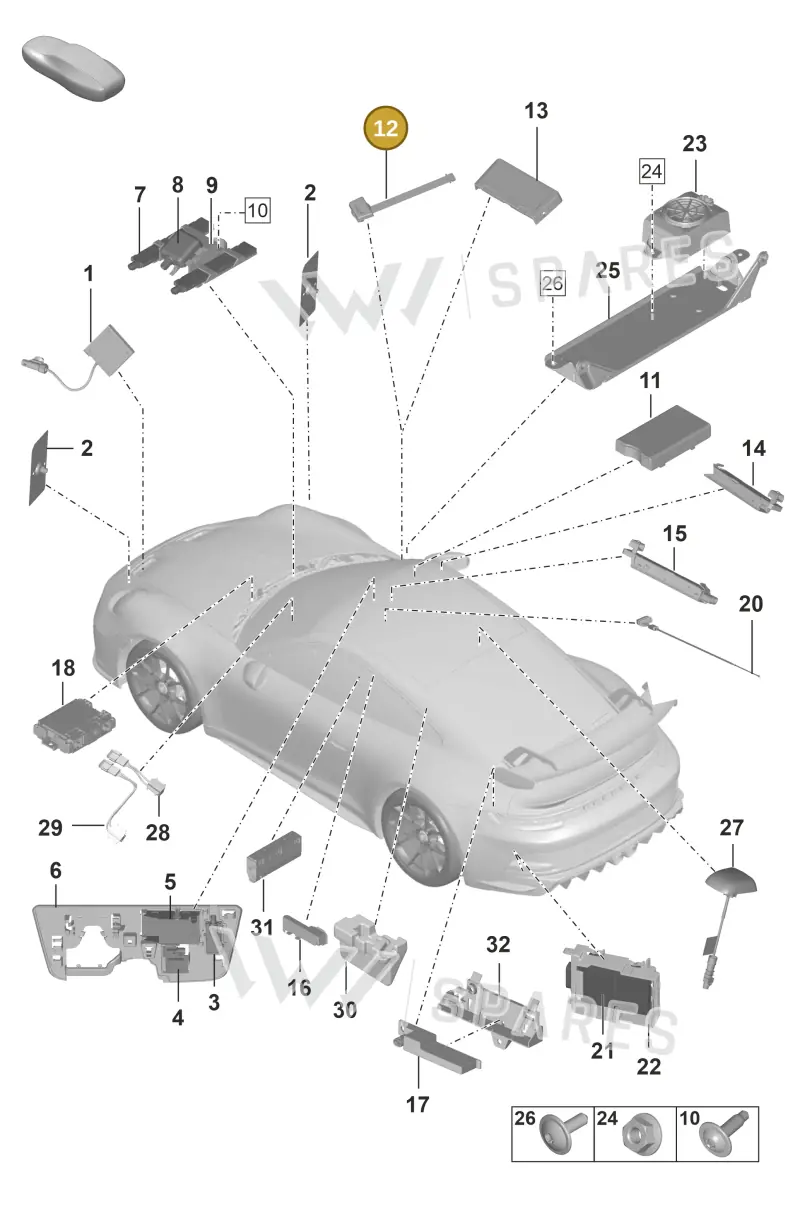 PAB035504 — Porsche 911 (2021-2022) diagram p59912000, position 12