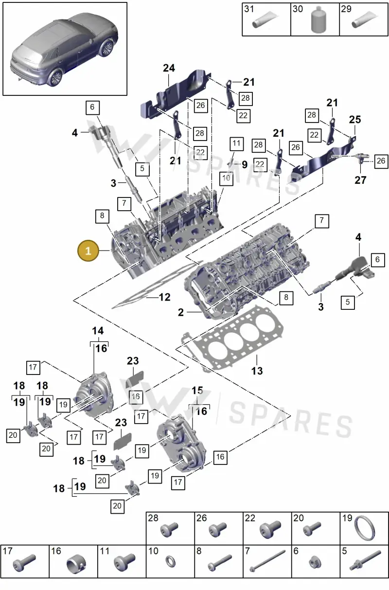 PAB103061 — Porsche Cayenne (2017-2023) diagram p51103000, position 1