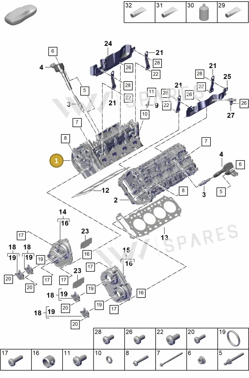 PAB103061 — Porsche Cayenne Coupe (2023-2023) diagram p60103020, position 1
