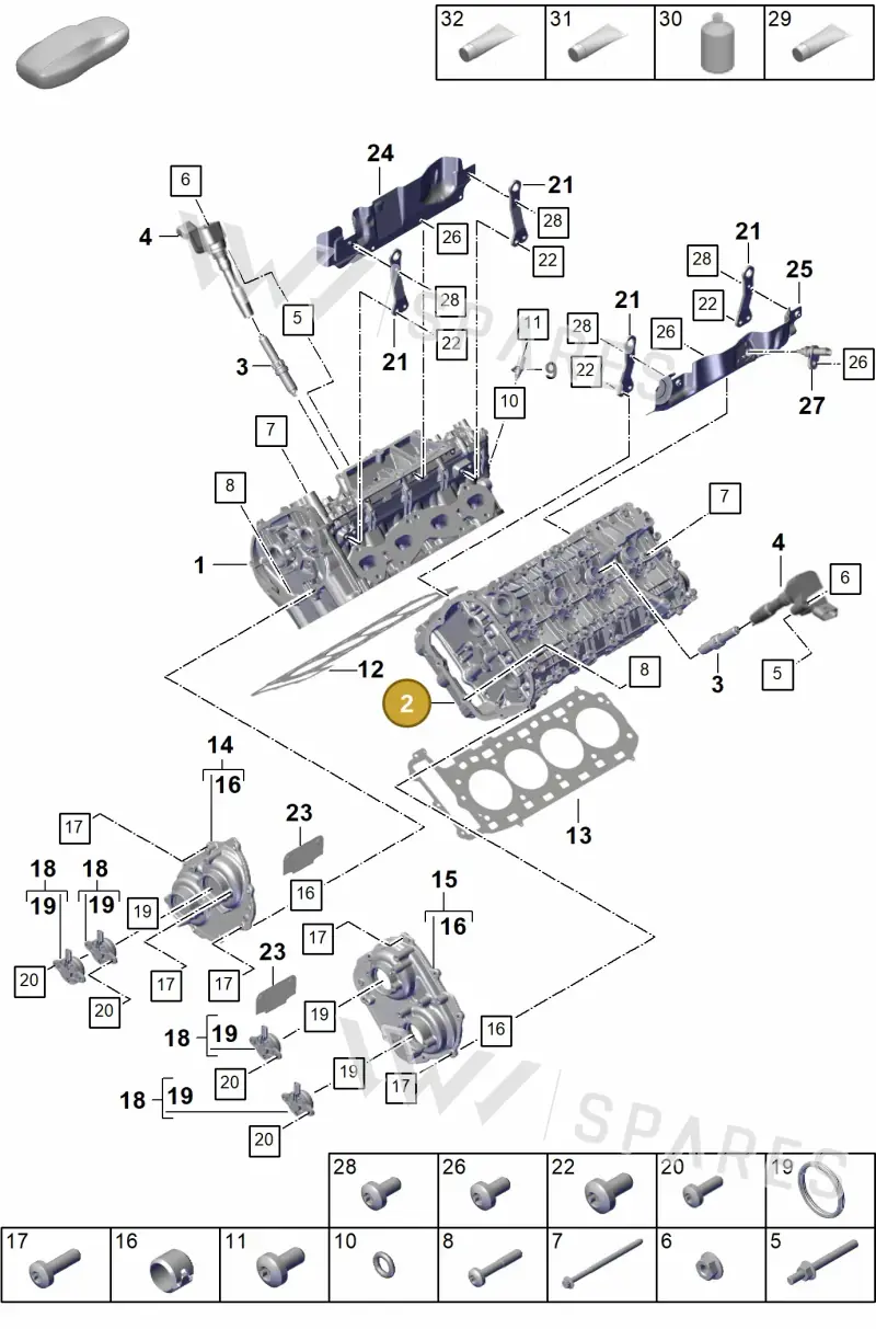 PAB103062 — Porsche Cayenne Coupe (2023-2023) diagram p60103020, position 2