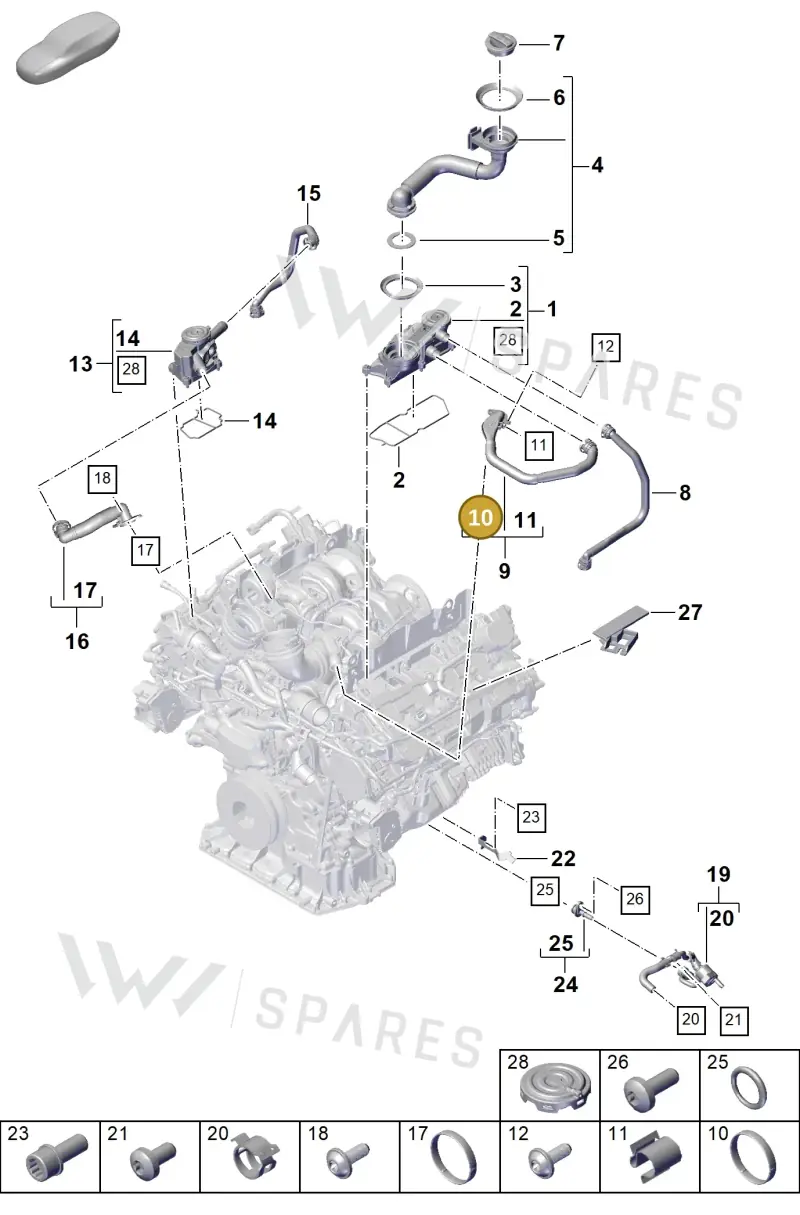 PAB103181 — Porsche Cayenne Coupe (2023-2023) diagram p60107360, position 10+17