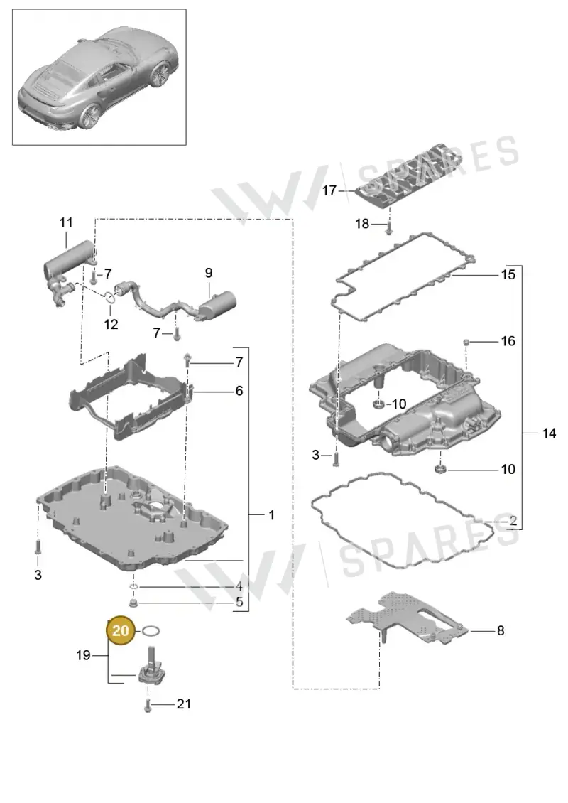 PAB103196B — Porsche GT2 RS Clubsport (2013-2020) diagram p42104002, position 20