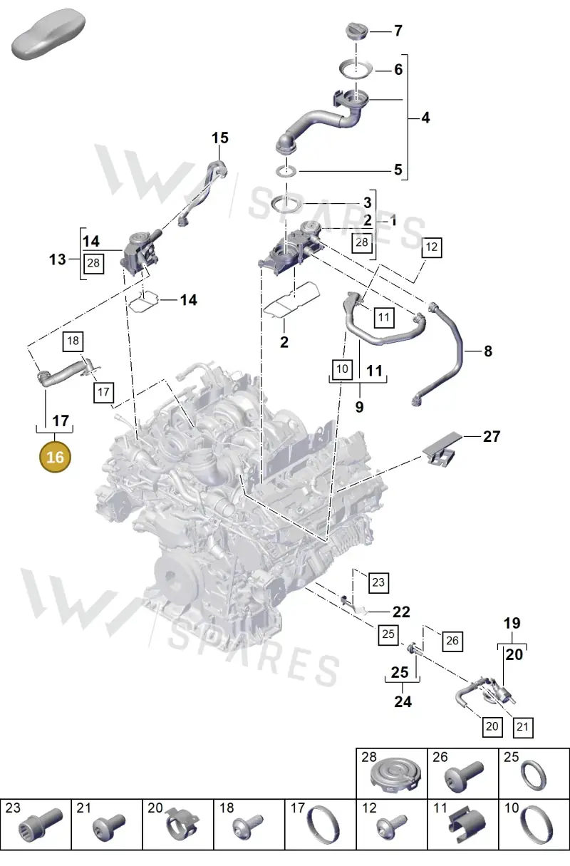 PAB103211B — Porsche Cayenne Coupe (2023-2023) diagram p60107360, position 16
