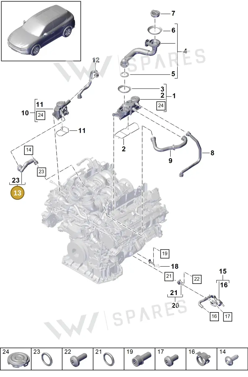 PAB103211D — Porsche Cayenne (2017-2023) diagram p51106030, position 13