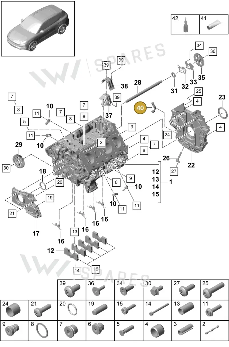 PAB10356520 — Porsche Cayenne (2017-2023) diagram p51101050, position 39+40