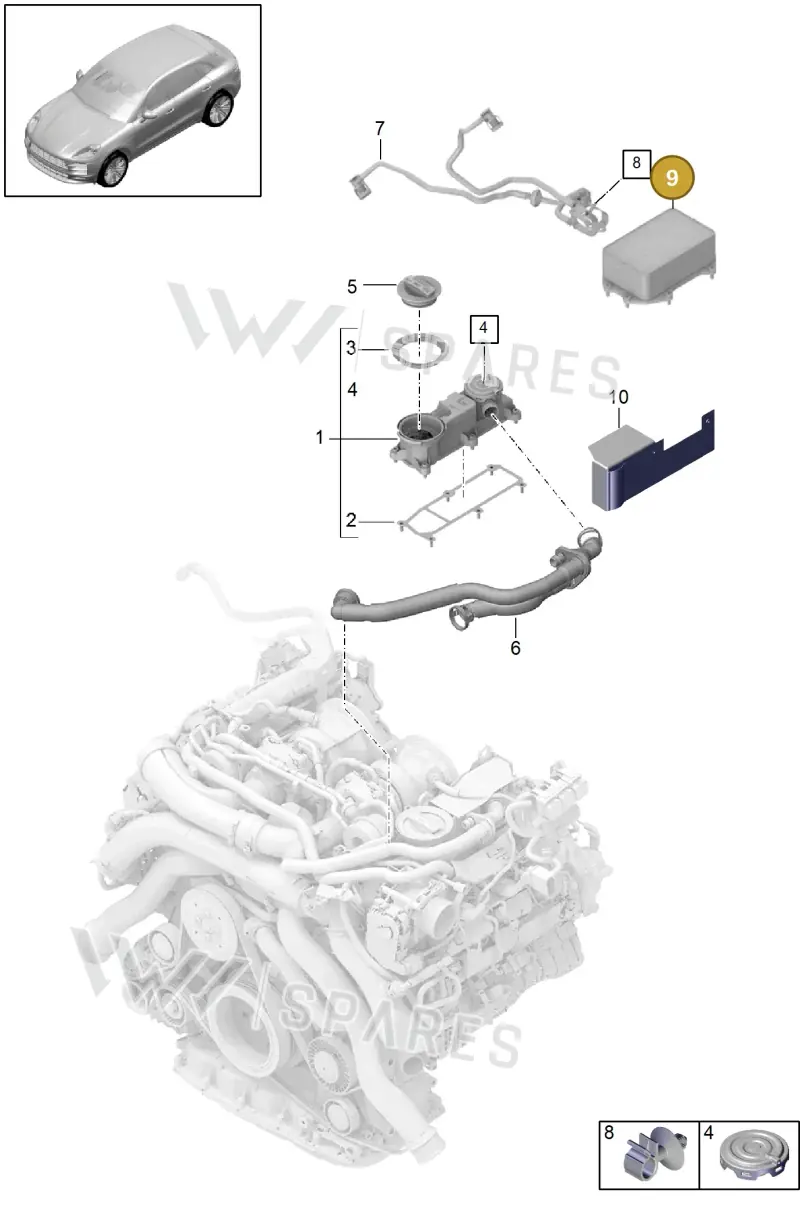 PAB103729 — Porsche Macan (2018-2022) diagram p52000072, position 9+10