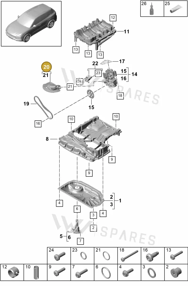 PAB115155B — Porsche Cayenne (2017-2023) diagram p51104030, position 20