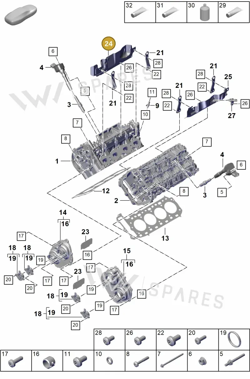 PAB119363 — Porsche Cayenne Hybrid Coupe (2023-) diagram p60103020, position 24