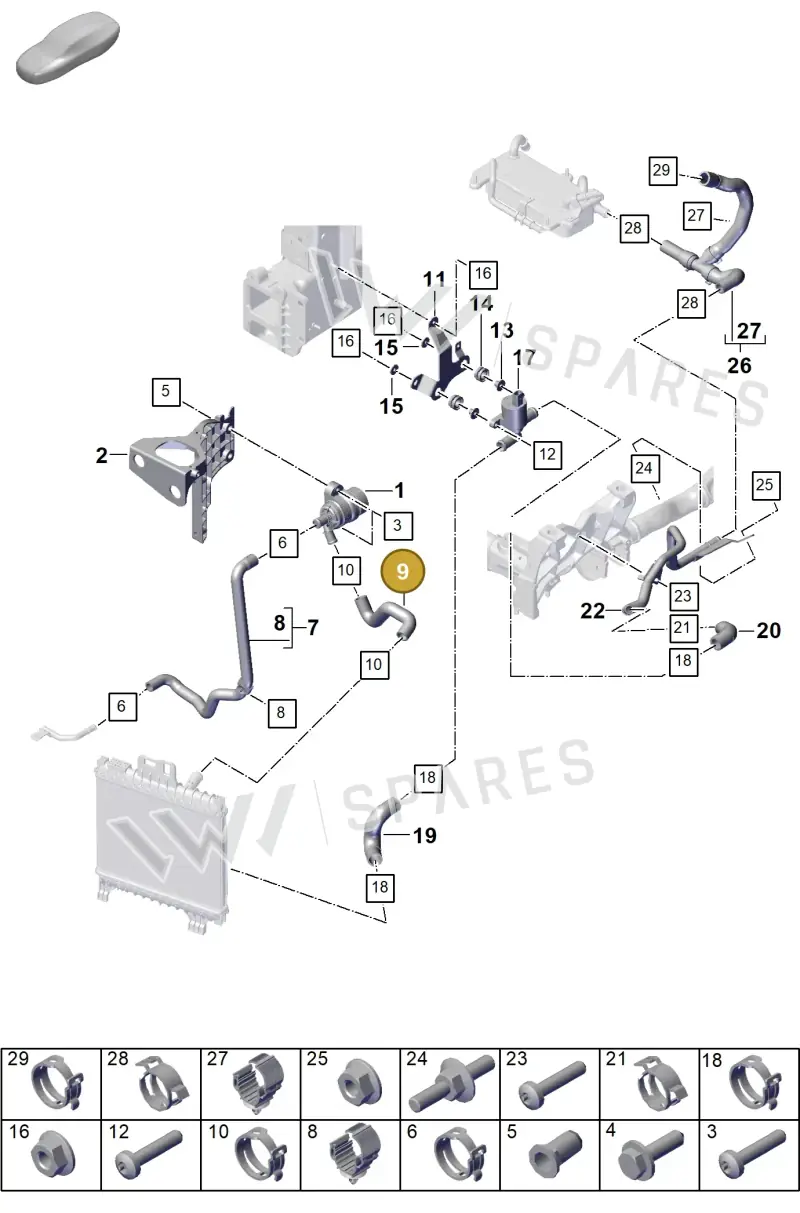PAB121063 — Porsche Cayenne Coupe (2023-2023) diagram p60105360, position 9