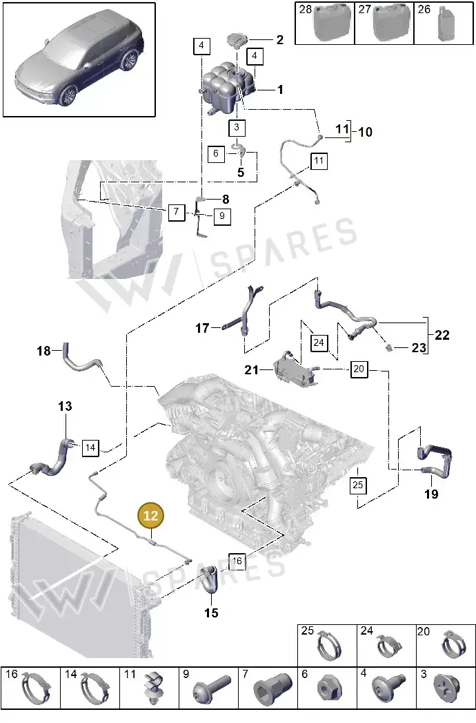 PAB121081 — Porsche Cayenne (2017-2023) diagram p51105070, position 12