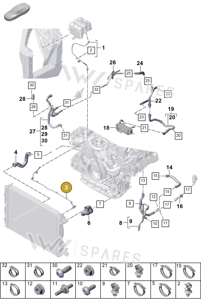 PAB121081 — Porsche Cayenne Coupe (2023-2023) diagram p60105320, position 3
