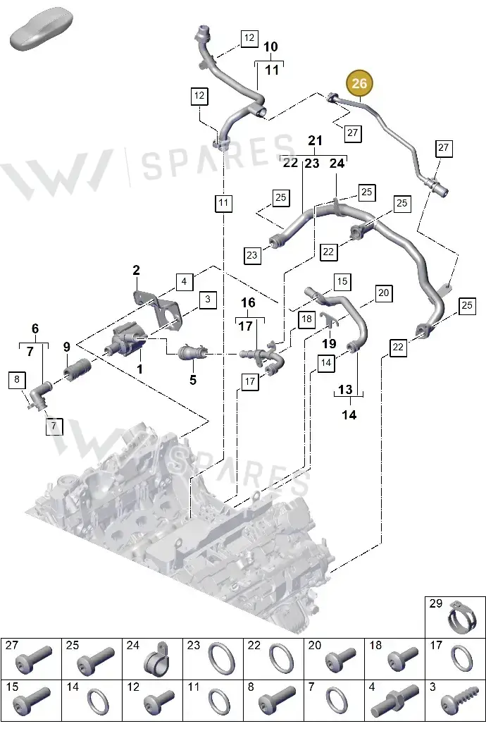 PAB12108500 — Porsche Cayenne Coupe (2023-2023) diagram p60105060, position 26