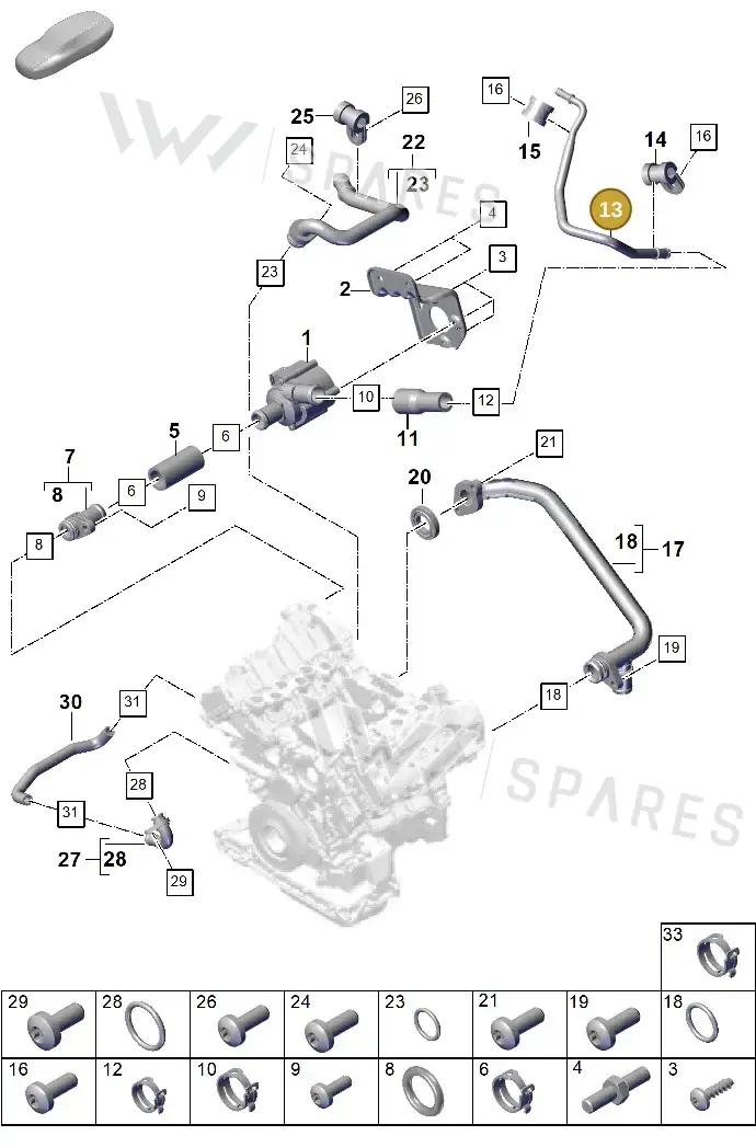 PAB121085 — Porsche Cayenne Coupe (2023-2023) diagram p60105050, position 13