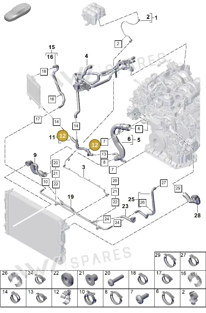 PAB12109310 — Porsche Cayenne Coupe (2023-2023) diagram p60105340, position 12