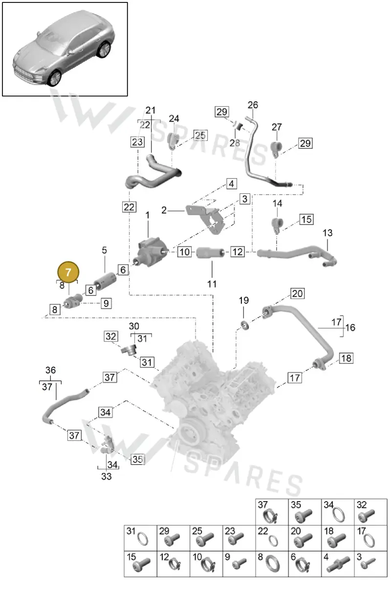 PAB12115900 — Porsche Macan (2018-2022) diagram p52000015, position 7