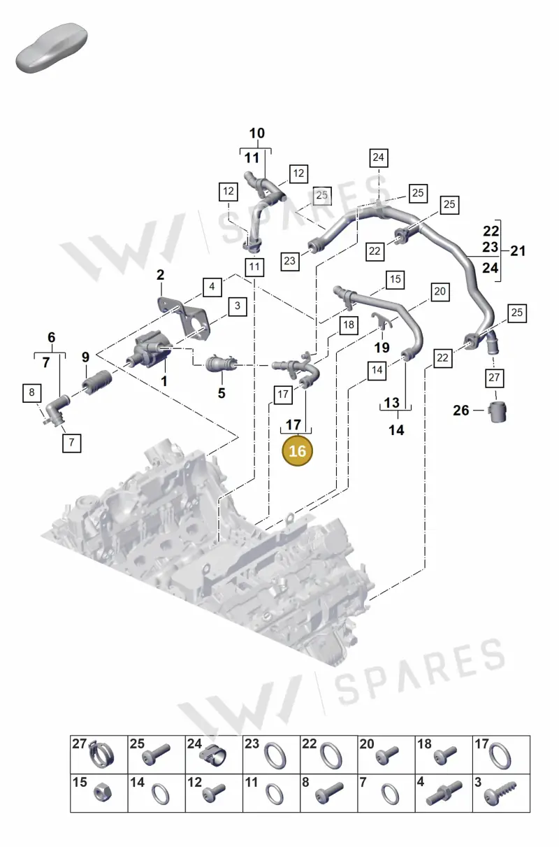 PAB121164 — Porsche Panamera (2020-2023) diagram p58105100, position 16