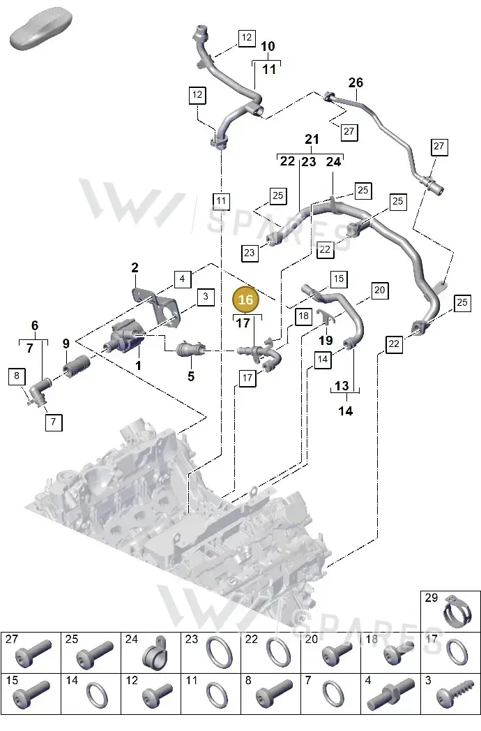 PAB121164 — Porsche Cayenne Coupe (2023-2023) diagram p60105060, position 16