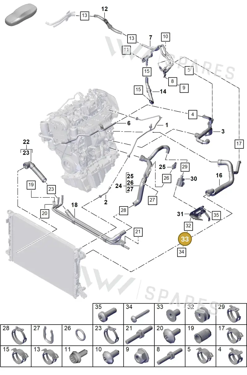 PAB121199 — Porsche Cayenne Coupe (2023-2023) diagram p60105300, position 33