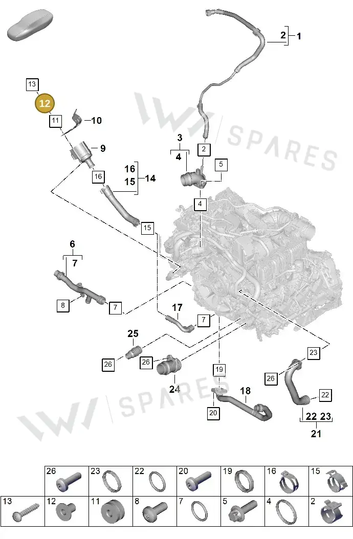 PAB121199 — Porsche 911 (2024-2025) diagram p63105070, position 12
