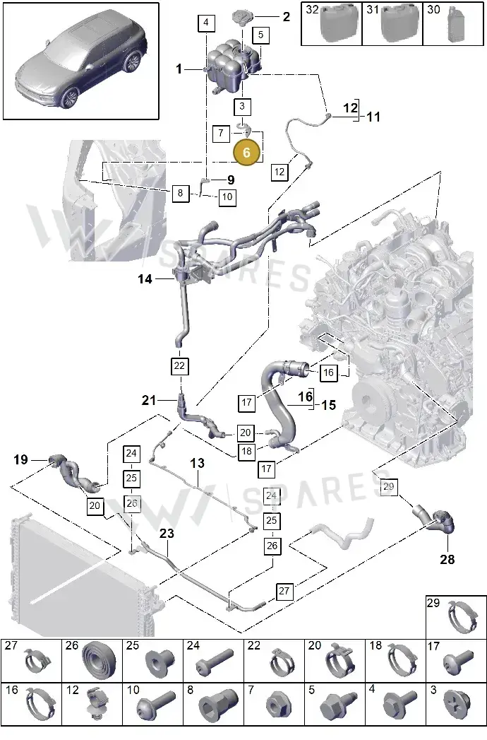 PAB12123200 — Porsche Cayenne (2017-2023) diagram p51105055, position 6