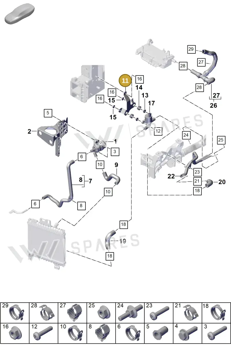PAB121233 — Porsche Cayenne Coupe (2023-2023) diagram p60105360, position 11