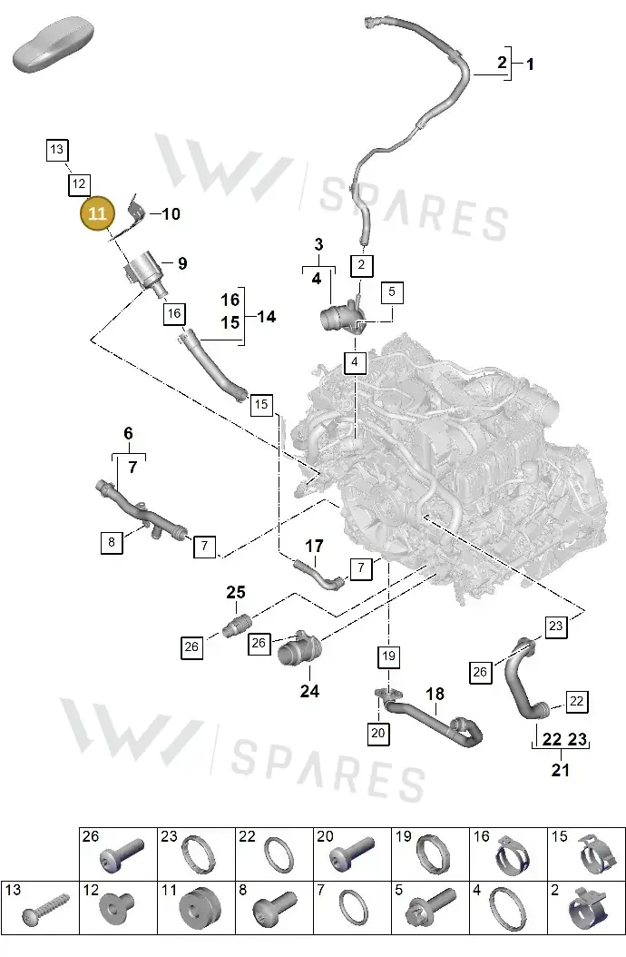 PAB121275 — Porsche 911 (2024-2025) diagram p63105070, position 11