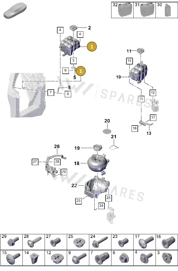 PAB121403A — Porsche Cayenne Coupe (2023-2023) diagram p60105100, position 1