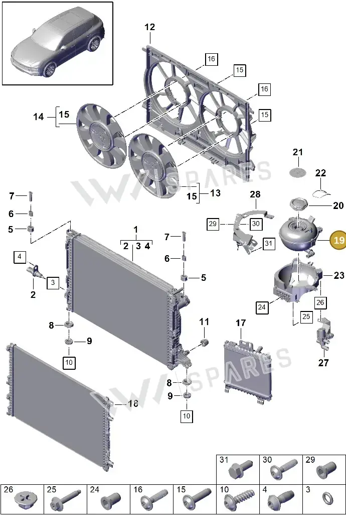 PAB121407A — Porsche Cayenne (2017-2023) diagram p51105050, position 19