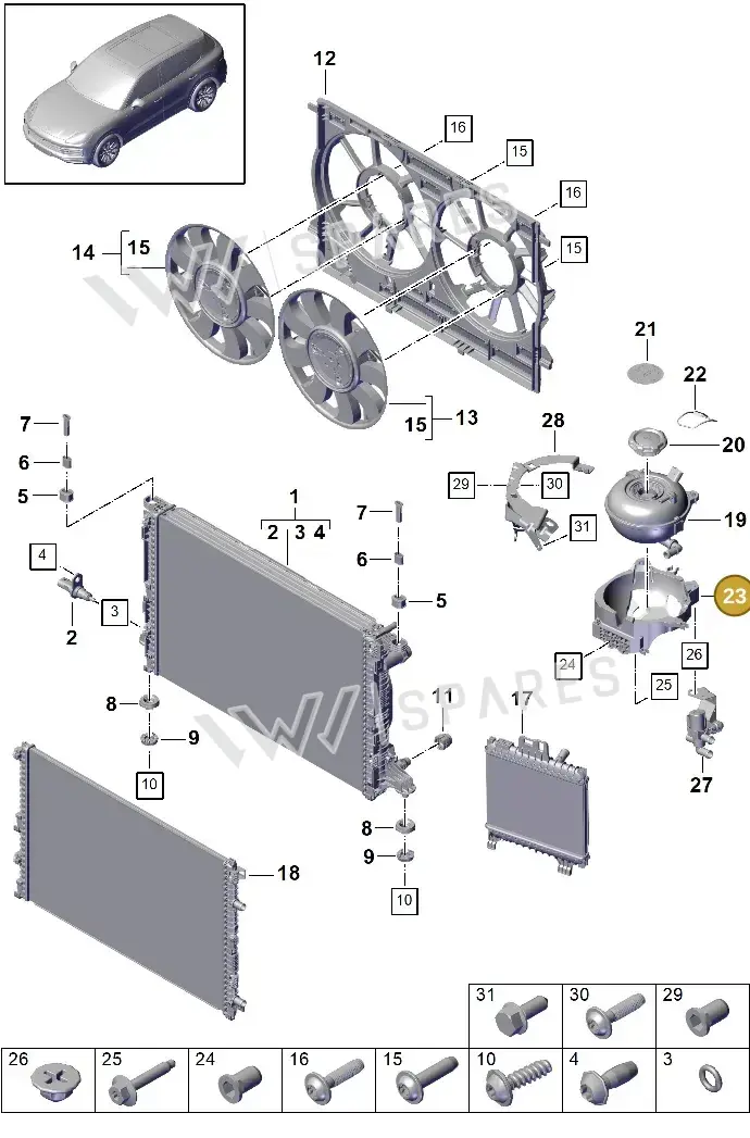 PAB121412A — Porsche Cayenne (2017-2023) diagram p51105050, position 23