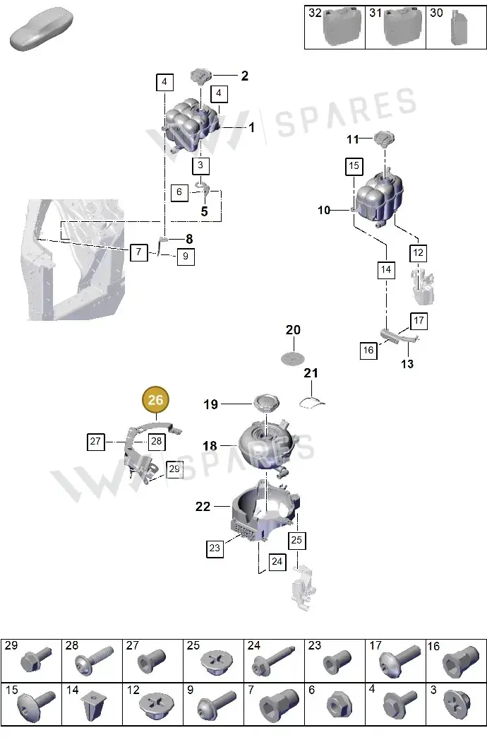PAB121412B — Porsche Cayenne Coupe (2023-2023) diagram p60105100, position 26