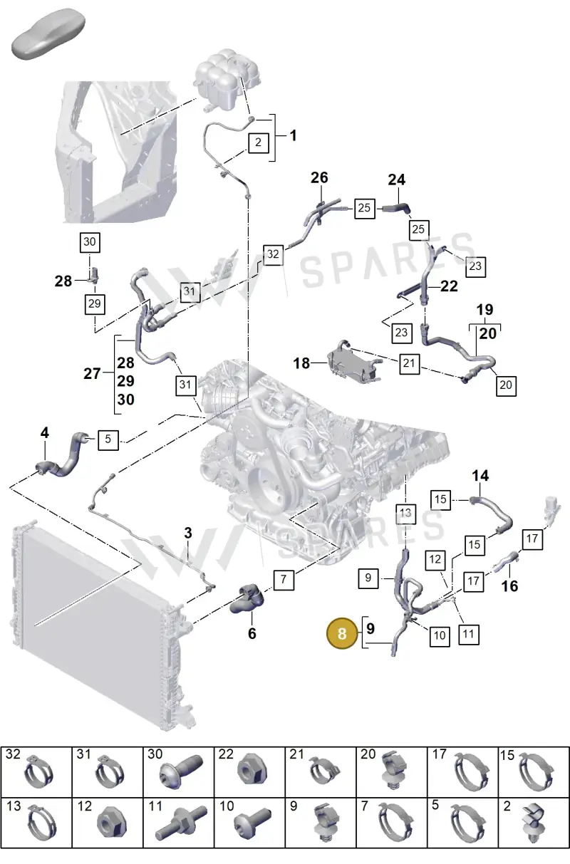 PAB121487 — Porsche Cayenne Coupe (2023-2023) diagram p60105320, position 8