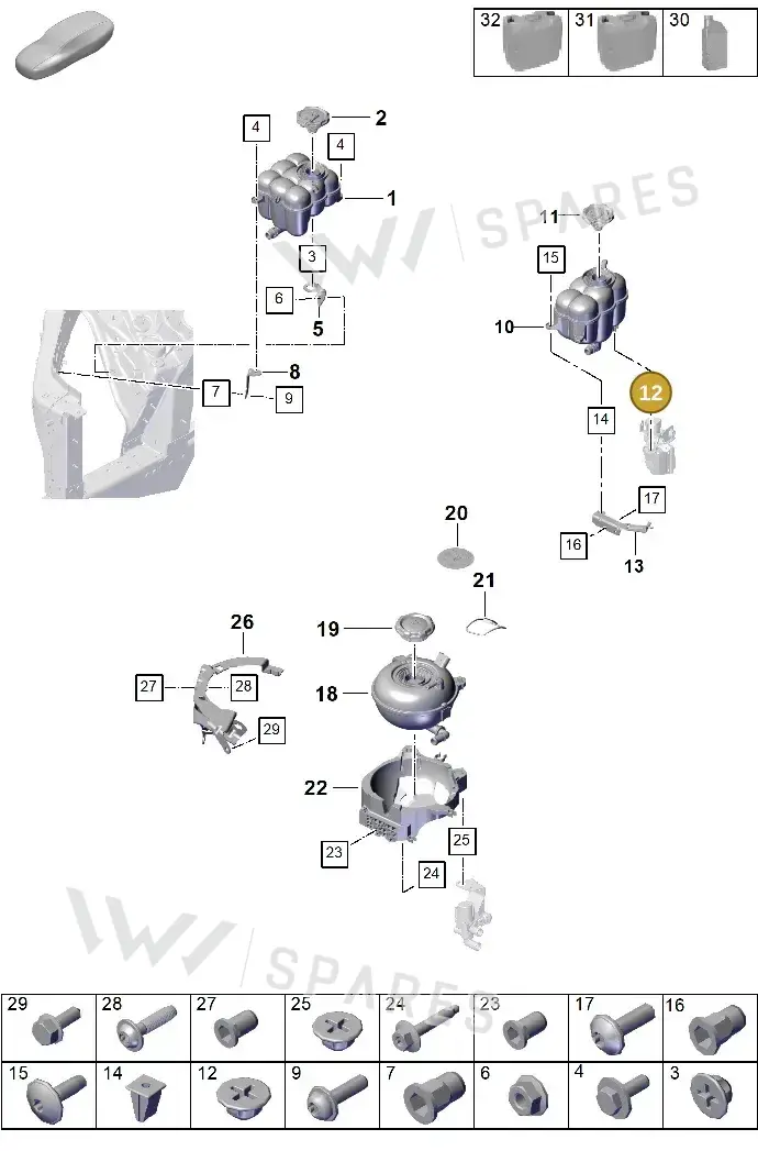 PAB12158500 — Porsche Cayenne Coupe (2023-2023) diagram p60105100, position 12