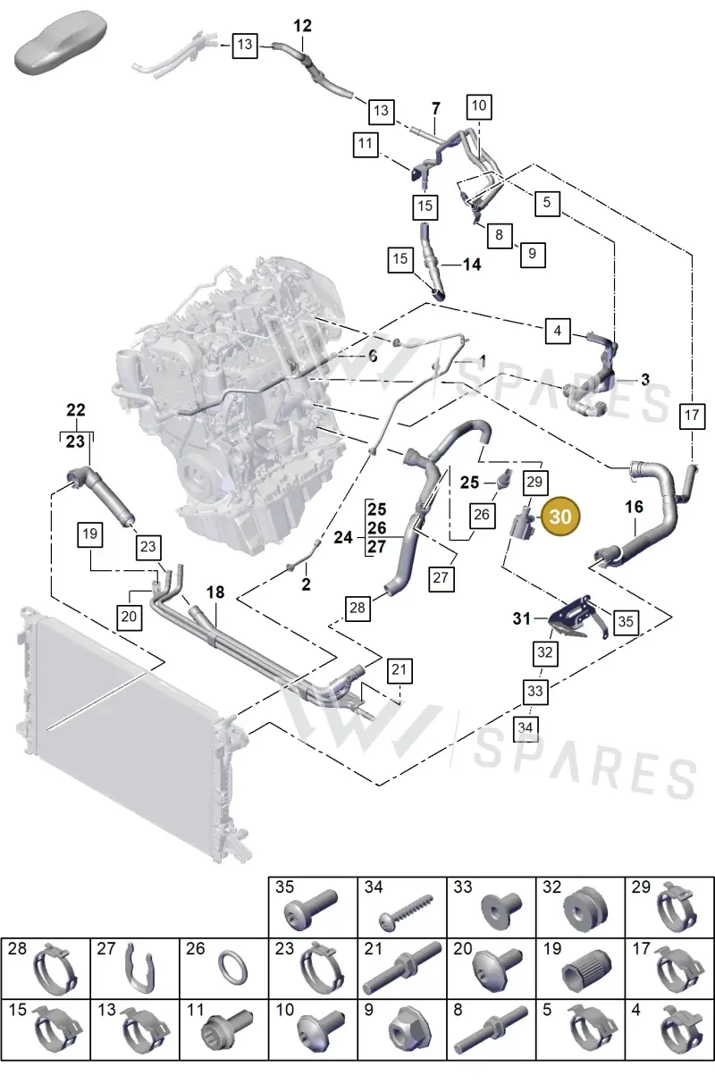 PAB121601 — Porsche Cayenne Coupe (2023-2023) diagram p60105300, position 30