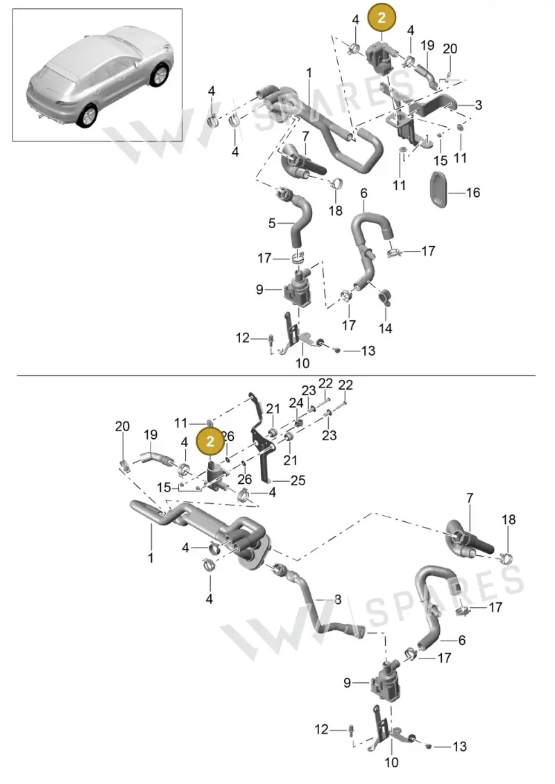 PAB12167100 — Porsche Macan GTS (2013-2018) diagram p44813005, position 2