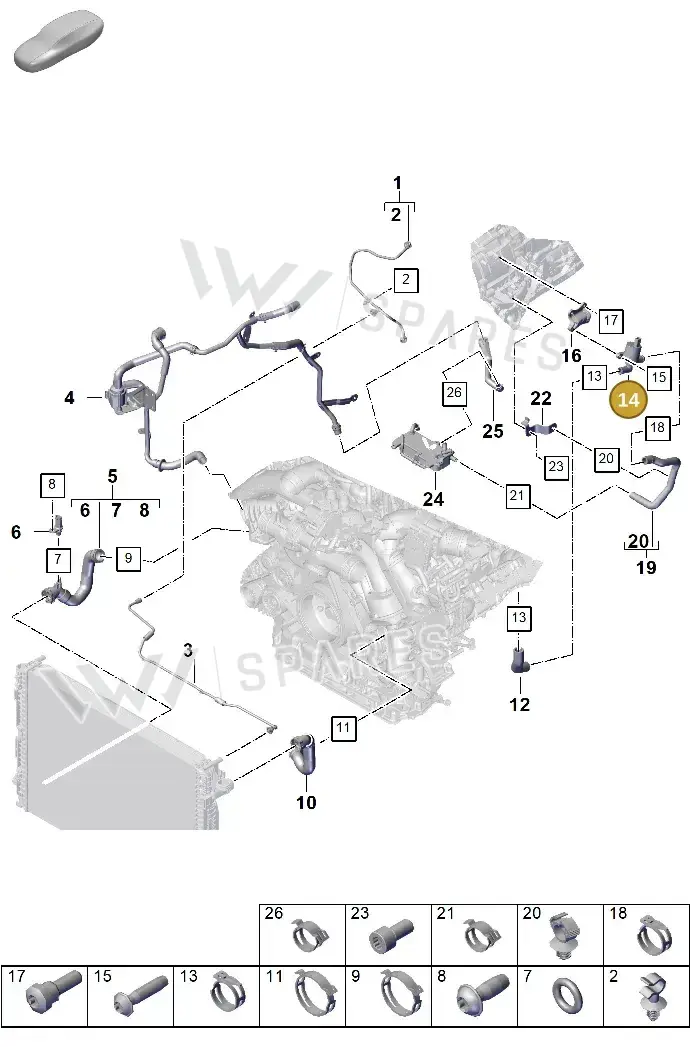 PAB12167100 — Porsche Cayenne Hybrid Coupe (2023-) diagram p60105320, position 14