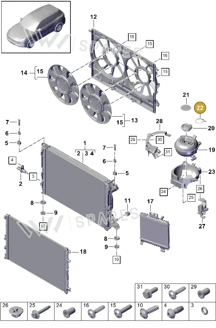 PAB121809 — Porsche Cayenne (2017-2023) diagram p51105050, position 22