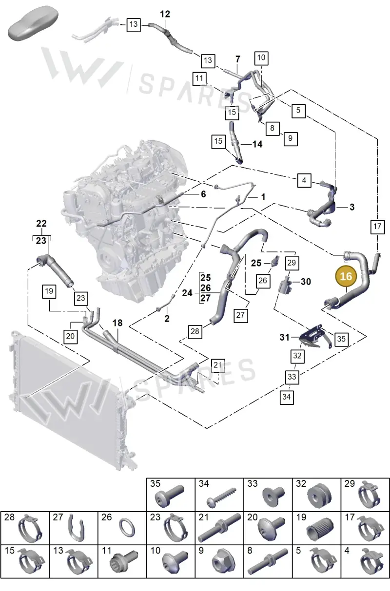 PAB122101D — Porsche Cayenne Coupe (2023-2023) diagram p60105300, position 16