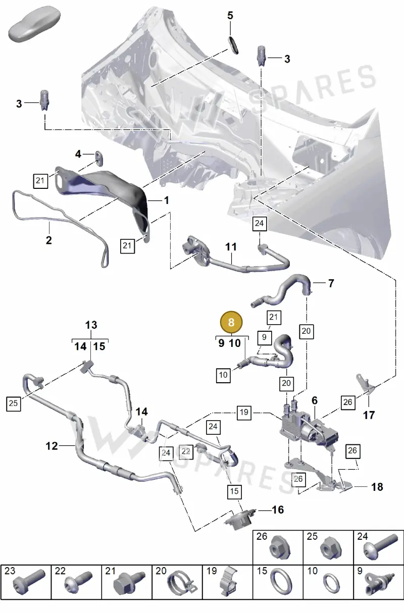 PAB122157 — Porsche Cayenne Coupe (2023-2023) diagram p60815000, position 8