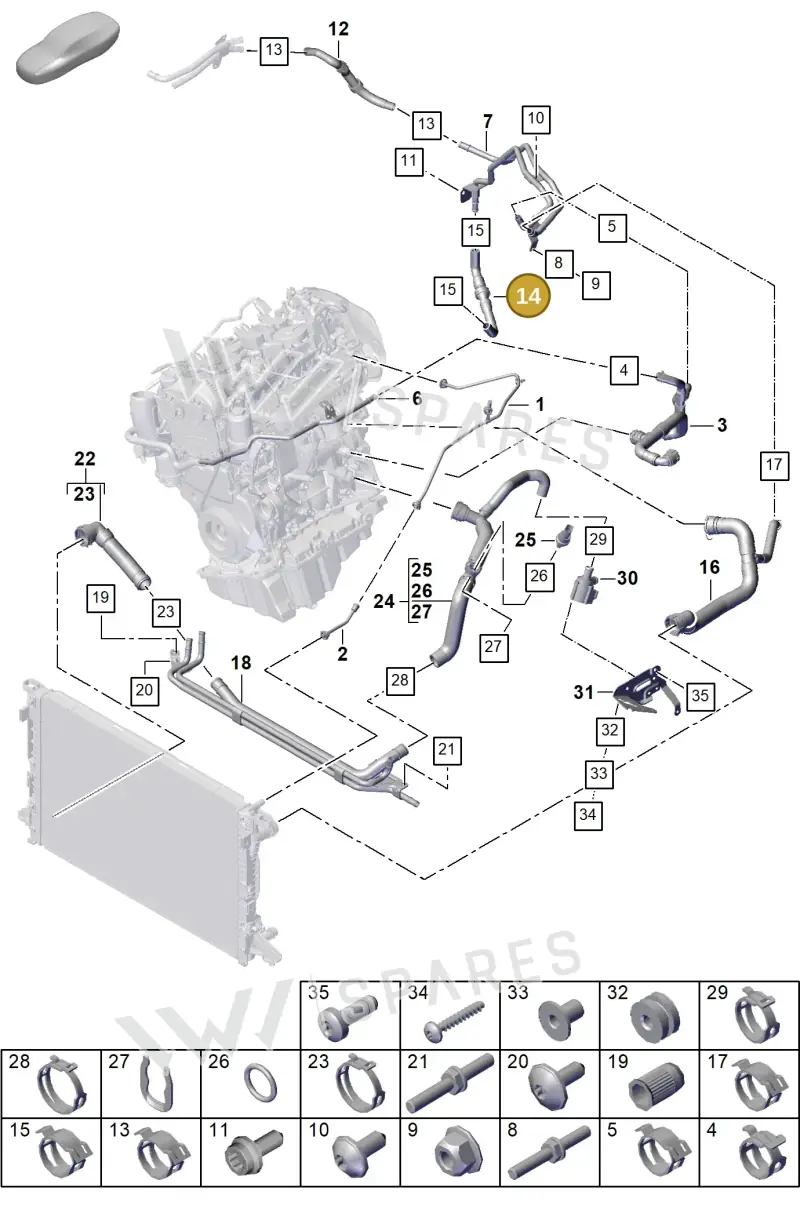 PAB122449C — Porsche Cayenne Coupe (2023-2023) diagram p60105300, position 14
