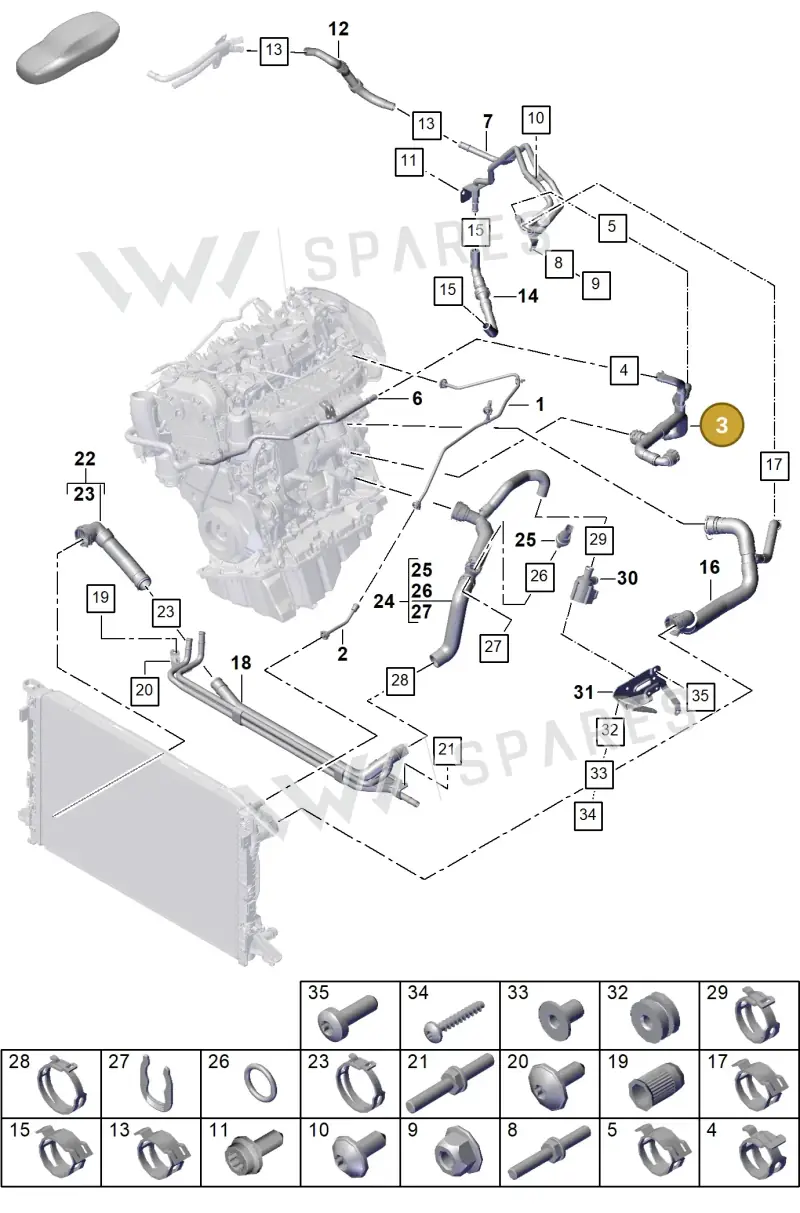 PAB122449D — Porsche Cayenne Coupe (2023-2023) diagram p60105300, position 3