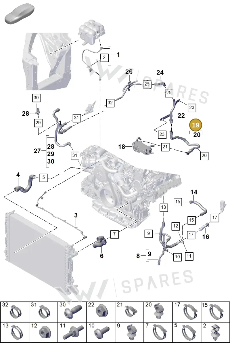 PAB122449 — Porsche Cayenne Coupe (2023-2023) diagram p60105320, position 19