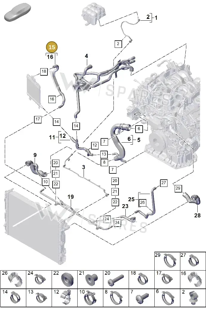 PAB122902A — Porsche Cayenne Coupe (2023-2023) diagram p60105340, position 15