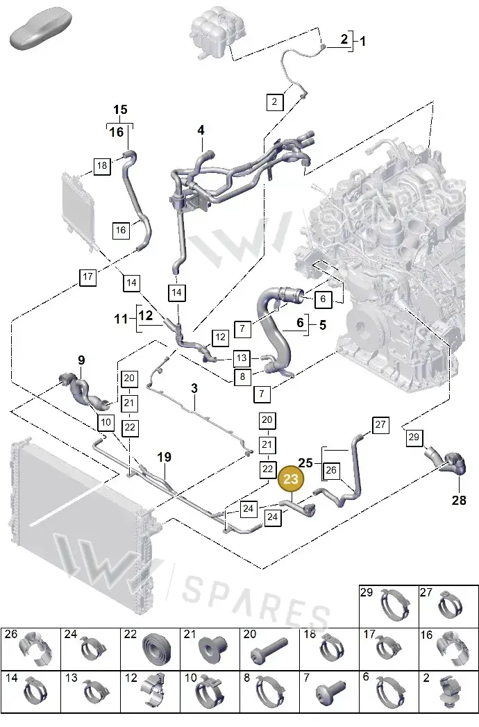 PAB122902 — Porsche Cayenne Coupe (2023-2023) diagram p60105340, position 23