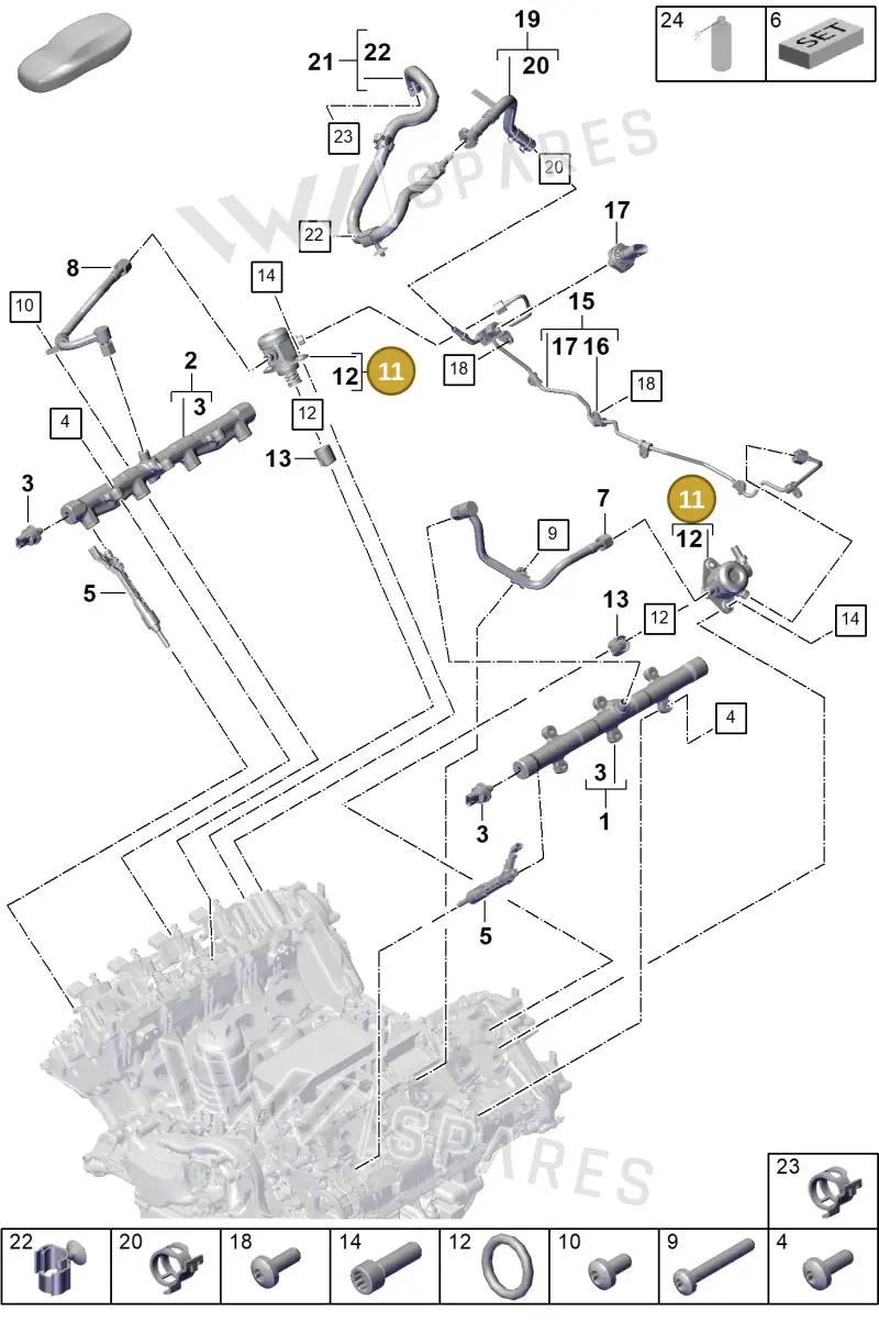 PAB127026A — Porsche Cayenne Coupe (2023-2023) diagram p60107030, position 11