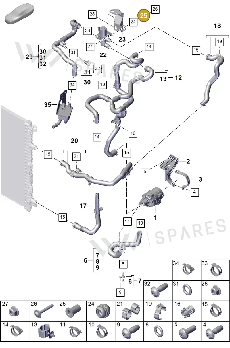 PAB129381 — Porsche Cayenne Coupe (2023-2023) diagram p60105330, position 25