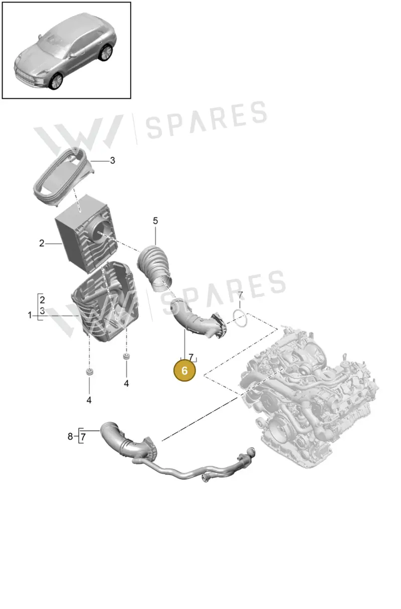 PAB129665A — Porsche Macan (2018-2022) diagram p52106010, position 6