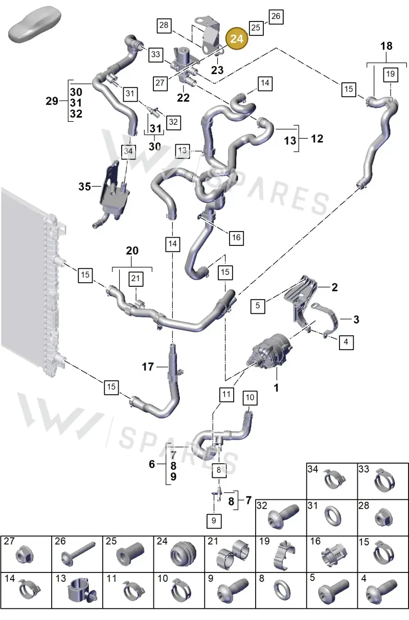 PAB129669 — Porsche Cayenne Coupe (2023-2023) diagram p60105330, position 24