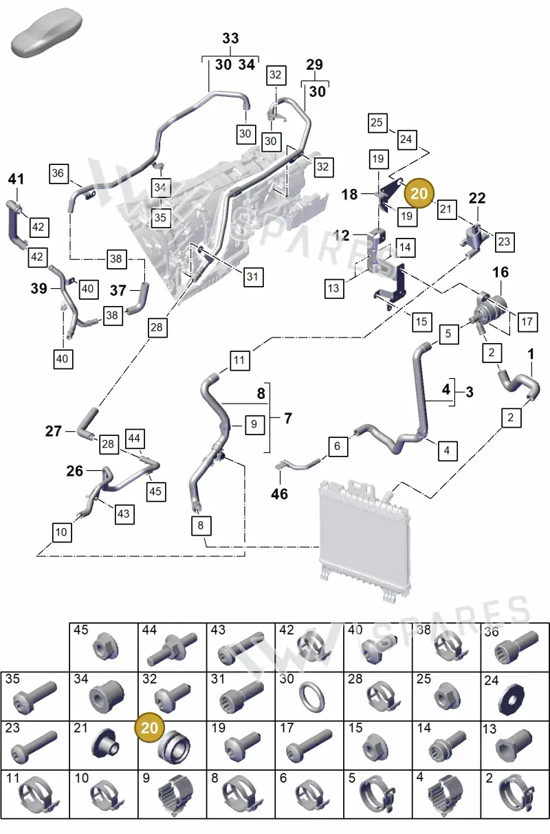 PAB129669A — Porsche Cayenne Coupe (2023-2023) diagram p60105350, position 20