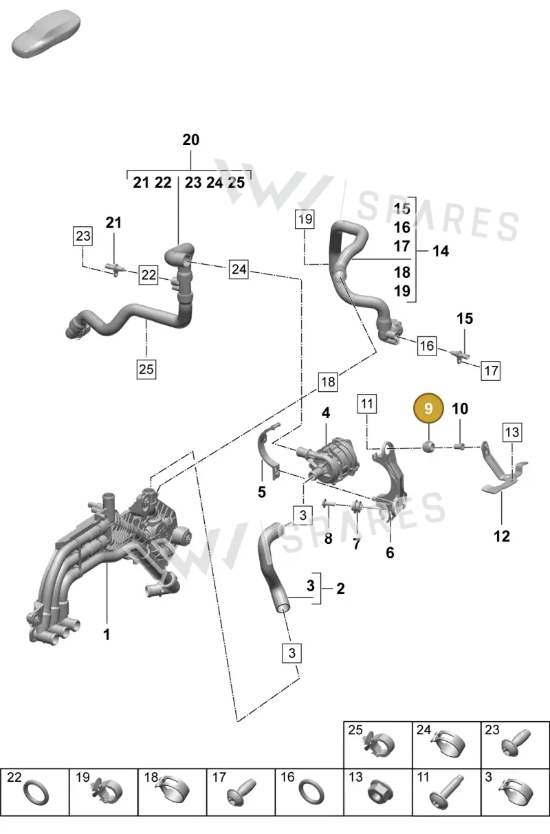 PAB129669 — Porsche Macan (2024-2024) diagram p61155020, position 9